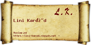 Lini Karád névjegykártya